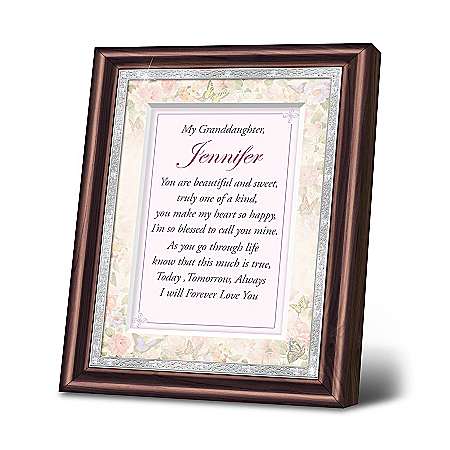 Granddaughter, I Love You Personalized Mahogany-Finished Picture Frame