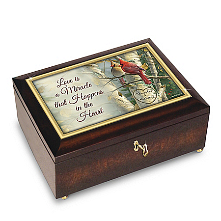 Love Is A Miracle Personalized Cardinal Music Box