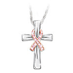 Buy Faith and Hope Breast Cancer Awareness Womenâ€™s Sterling Silver Pendant Necklace