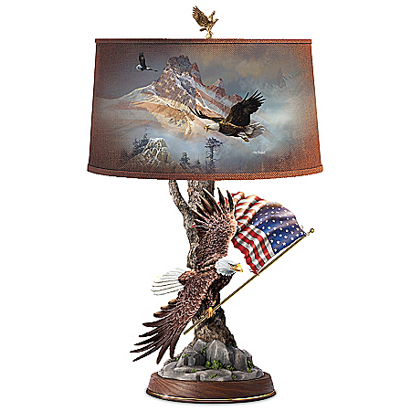 Ted Blaylock Light Of Freedom Sculpted Eagle Patriotic Table Lamp