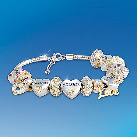 Forever In A Mother’s Heart Women’s Personalized Birthstone Charm Bracelet – Personalized Jewelry