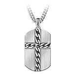 Buy Strong & Courageous Son Stainless Steel Dog Tag Pendant Necklace