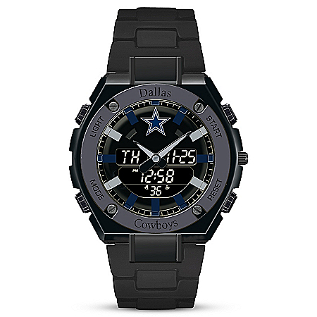 It’s Cowboys Time! Men’s Ani-Digi Stainless Steel Watch