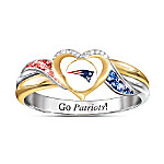 Buy New England Patriots Women's Sterling Silver NFL Pride Ring
