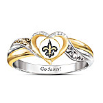 Buy New Orleans Saints Women's 18K Gold-Plated NFL Pride Ring