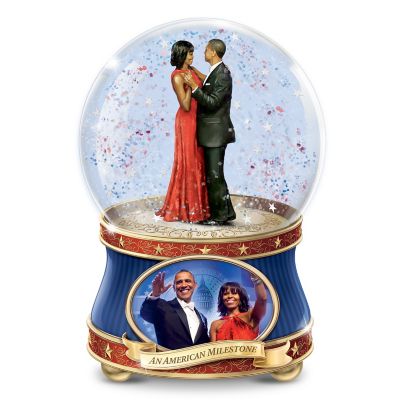 Buy Barack And Michelle Obama: An American Milestone Musical Glitter Globe