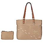 Buy Footprints In The Sand Women's Religious Tote Bag