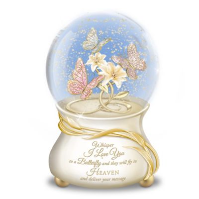 Buy Message To Heaven Heirloom Porcelain Butterfly Musical Glitter Globe