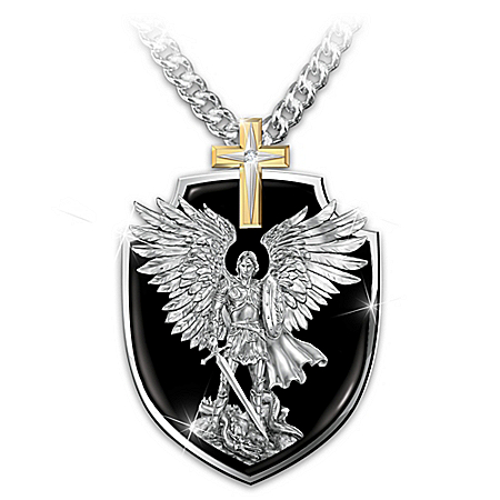 Strength Of St. Michael Son Dog Tag Pendant Necklace