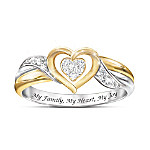 Buy My Family, My Heart, My Joy Women's Heart-Shaped Diamond Ring