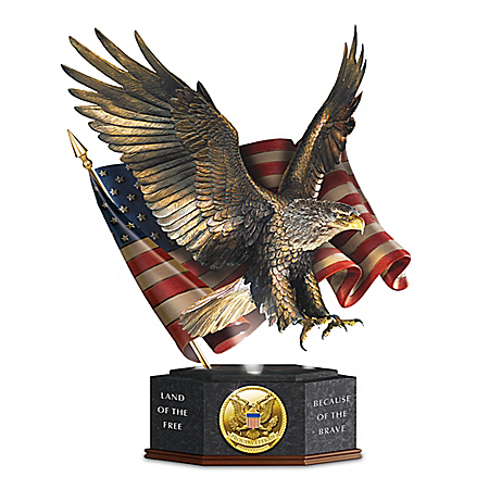 Pride Of America Illuminated Eagle Veterans Tribute Sculpture
