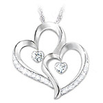 Buy Forever Loved Daughter Heart-Shaped Diamond Pendant Necklace