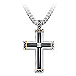 Buy God Is My Strength Men's Religious Diamond Cross Pendant Necklace