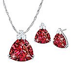 Buy Rarest Red Diamonsek Pendant Necklace And Earrings Set With Deluxe Presentation Case