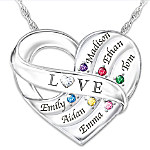 Buy Love Holds Our Family Together Personalized Birthstone Heart-Shaped Pendant Necklace