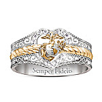 Buy Forever Faithful Women's Marine Corps Diamond Ring