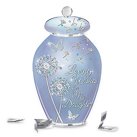 Loving Wishes For My Daughter Heirloom Porcelain Musical Wish Jar