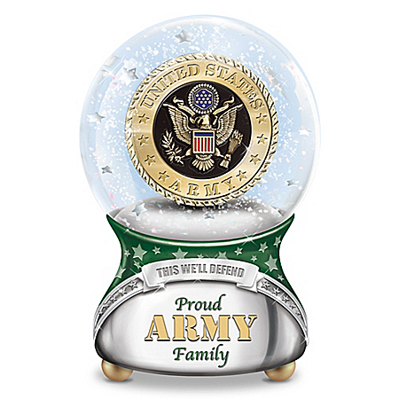Proud U.S. Army Family Musical Glitter Globe