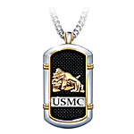 Buy Strength Of The USMC Men's Stainless Steel Dog Tag Pendant Necklace