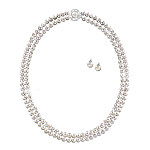 Buy Royal Treasure Simulated Pearl And Diamonesk Necklace And Earrings Set