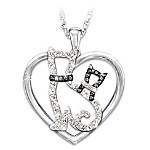 Buy Cat Lover's Women's Heart-Shaped Crystal Pendant Necklace