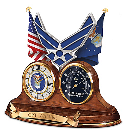 U.S. Air Force Values Personalized Thermometer Clock