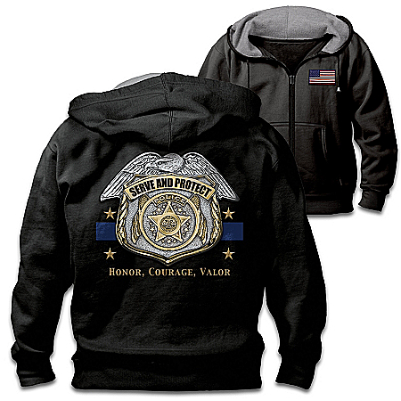 Serve And Protect Men’s Police Easy-Care Cotton Blend Knit Hoodie