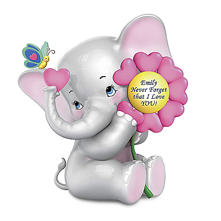 Personalized Musical Elephant Figurine For Granddaughters