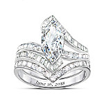 Buy Bob Mackie Forever Beautiful Bride Women's Personalized Platinum-Plated Bridal Ring Set