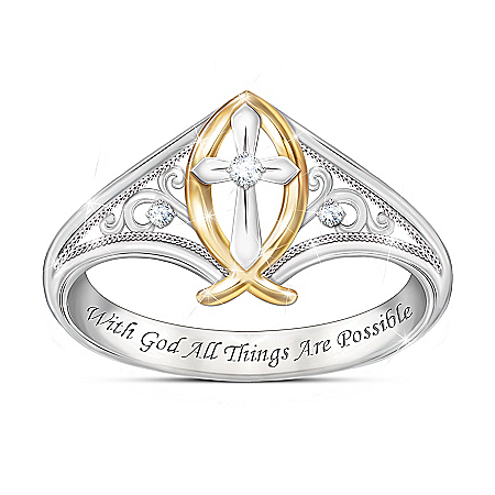 Enduring Faith Women’s Religious Diamond Ring