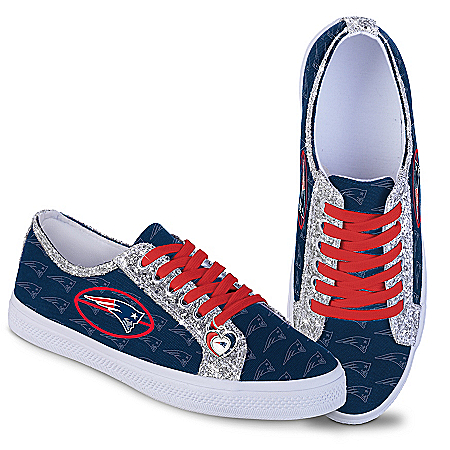 New England Patriots Women’s Shoes With Glitter Trim