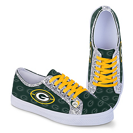 Green Bay Packers Women’s Shoes With Glitter Trim