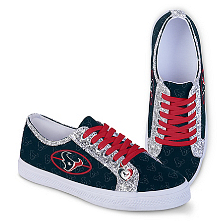 Houston Texans Women’s Shoes With Glitter Trim