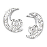 Buy I Love You To The Moon And Back Granddaughter Crescent-Shaped Diamond Earrings
