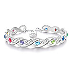 Buy Forever & Always Women's Personalized Bracelet With Up To Twelve Engraved Names And Birthstones