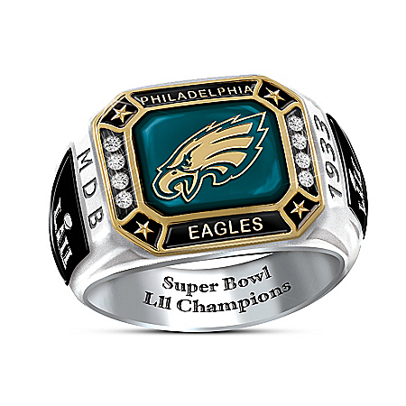Philadelphia Eagles Super Bowl LII Men’s Personalized Commemorative NFL Fan Ring – Personalized Jewelry