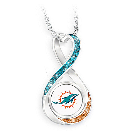 Miami Dolphins Forever Infinity Pendant Necklace
