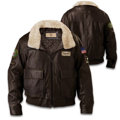 U.S. Military Army Men's Leather Bomber Jacket