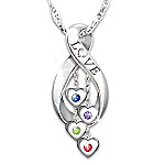 Buy Infinite Love Women's Personalized Family Birthstone & Diamond Pendant Necklace