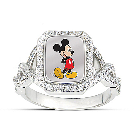 Disney On With The Show Mickey Mouse Diamonesk Ring