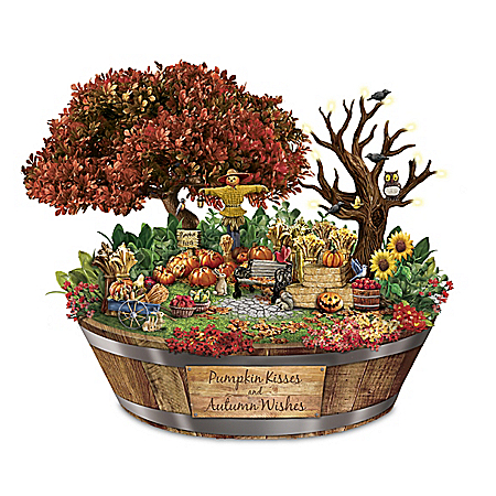 Thomas Kinkade Autumn Wishes Illuminated Garden Table Centerpiece