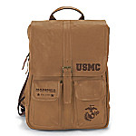 Buy Armed Forces U.S. Marine Corps Genuine Leather Backpack With Embossed Emblem