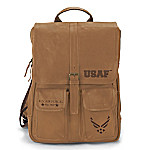 Buy Armed Forces U.S. Air Force Genuine Leather Backpack With Embossed Emblem