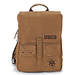 Buy Armed Forces U.S. Coast Guard Genuine Leather Backpack With Embossed Emblem