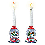 Buy Disney Glowing Holiday Memories Flickering Flameless Candle Set With Snowglobe Base