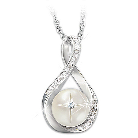 God’s Pearl of Wisdom Women’s Religious Diamond Pendant Necklace
