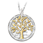 Buy Our Family Tree Women's 18K Gold-Plated Pendant Necklace With Swarovski Crystals