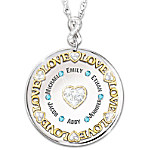 Buy Heart Of Our Family Women's Personalized Birthstone Pendant Necklace