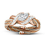 Buy Healing Embrace Women's Adjustable White Topaz And Copper Ring