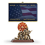 Buy Light Of Courage Firefighter Tribute Cold-Cast Bronze Sculpted Lamp